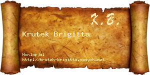 Krutek Brigitta névjegykártya